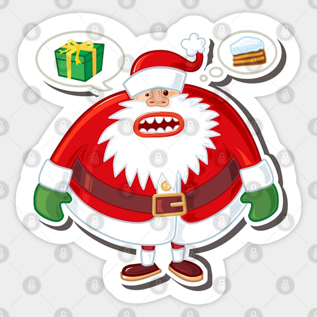 Hungry Santa Sticker by DavorrArt